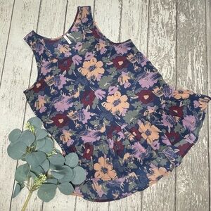 Frenchi Floral Ruffled Sleeveless Top